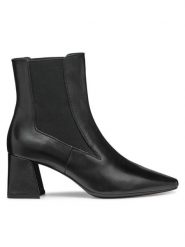 Geox Botki D Giselda D36VCC 000TU C9999 Czarny. Czarne botki damskie Geox, z materiału, bez obcasa, na słupku, bez zapięcia. Za 609.99 zł.