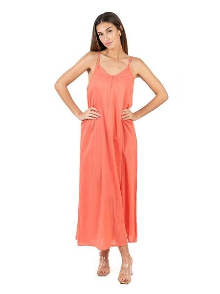 Isla Bonita by SIGRIS Sukienka w kolorze pomarańczowym rozmiar: XL. Pomarańczowe sukienki damskie Isla Bonita by SIGRIS, bez wzorów, z bawełny, bez ramiączek. Za 118.01 zł.