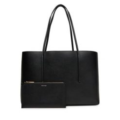 Torebka Calvin Klein. Czarne shopper bag Calvin Klein, bez wzorów, bez dodatków. Za 589.99 zł.