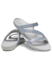 Crocs Klapki "Kadee II" w kolorze błękitnym rozmiar: 34/35. Niebieskie klapki damskie Crocs, bez wzorów, z otwartym noskiem, bez obcasa, bez zapięcia. Za 109.78 zł.