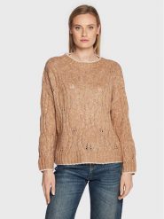 Liu Jo Sweter WF2510 MA05N Beżowy Regular Fit. Brązowe swetry klasyczne damskie Liu Jo, xs, z syntetyku, bez kołnierzyka. Za 789.99 zł.
