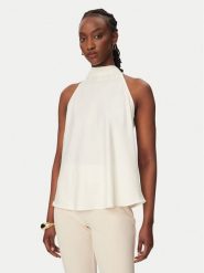 Rinascimento Bluzka CFC0127770003 Biały Regular Fit. Białe bluzki damskie Rinascimento, s, bez wzorów, z syntetyku, bez kołnierzyka, bez ramiączek. Za 279.99 zł.