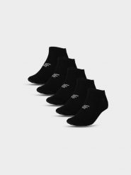 4F Skarpety casual przed kostkę (5-pack) damskie - czarne 39-42. Czarne skarpetki damskie 4F, bez wzorów, z bawełny. Za 54.99 zł.