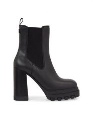 Tommy Jeans Botki Tjw High Heel Chelsea EN0EN02306 Czarny. Czarne botki damskie Tommy Jeans, z jeansu, bez obcasa, na słupku, bez zapięcia. Za 639.99 zł.