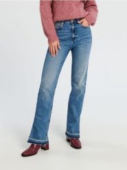 Jeansy straight high waist - niebieski. Niebieskie jeansy damskie Sinsay, z podwyższonym stanem. Za 79.99 zł.