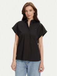 Tommy Hilfiger Koszula WW0WW45897 Czarny Relaxed Fit. Czarne koszule damskie Tommy Hilfiger, bez wzorów, z bawełny, bez kołnierzyka, bez ramiączek. Za 239.99 zł.