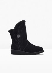 Kozaki Skechers. Czarne kozaki damskie bonprix, bez obcasa, bez zapięcia. Za 399.99 zł.