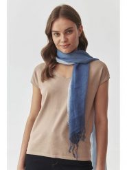 TATUUM Lniany szal w kolorze niebieskim - 185 x 54 cm rozmiar: onesize. Niebieskie szaliki damskie TATUUM, bez wzorów, ze lnu. Za 78.99 zł.