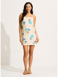 Seafolly Sukienka w kolorze kremowo-turkusowym rozmiar: XS. Białe sukienki damskie Seafolly, bez wzorów, bez ramiączek. Za 148.96 zł.