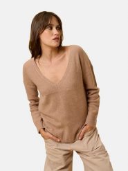 Just Cashmere Kaszmirowy sweter "Cassie" w kolorze jasnobrązowym rozmiar: M. Brązowe swetry klasyczne damskie Just Cashmere, m, z kaszmiru, bez kołnierzyka. Za 426.99 zł.