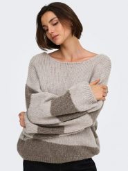 JDY Sweter w kolorze szarobrązowym rozmiar: L. Brązowe swetry klasyczne damskie JDY, l, bez kołnierzyka. Za 129.95 zł.