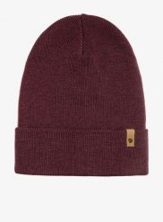 Czapka zimowa Fjallraven Classic Knit Hat - dark garnet. Czerwone czapki damskie Fjällräven, na zimę, bez wzorów, z wełny. Za 226.35 zł.