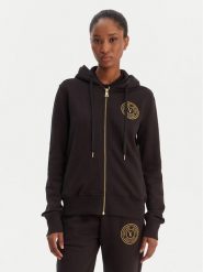 Versace Jeans Couture Bluza 80HAIT02 CF01T Czarny Regular Fit. Czarne bluzy damskie Versace Jeans Couture, m, bez wzorów, z bawełny, bez kaptura. Za 1,179.00 zł.