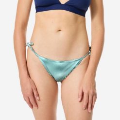 Dół kostiumu kąpielowego damski Decathlon Sandy. Zielone bikini OLAIAN, bez wzorów, z elastanu. Za 44.99 zł.