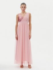 Rinascimento Sukienka wieczorowa CFC0123704003 Różowy Regular Fit. Czerwone sukienki damskie Rinascimento, bez wzorów, z syntetyku, wizytowe, bez ramiączek. Za 499.99 zł.
