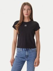 DKNY T-Shirt DJ6T1740 Czarny Regular Fit. Czarne t-shirty damskie DKNY, m, bez wzorów, z bawełny, bez kołnierzyka. Za 179.99 zł.