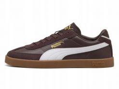 Buty na co dzień Damskie Puma Club Skórzane Sportowe Trampki. Brązowe trampki damskie Puma, bez wzorów, z materiału, bez zapięcia. Za 299.00 zł.