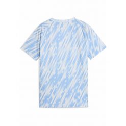 Młodzieżowa koszulka przedmeczowa Manchester City PUMA Silver Sky Blue. Niebieskia bluzki damskie Puma, m, bez wzorów, bez kołnierzyka, bez ramiączek. Za 269.00 zł.