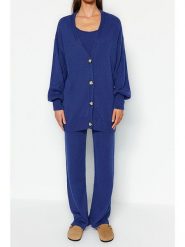 Trendyol 2-częściowy zestaw w kolorze granatowym rozmiar: S. Niebieskie kardigany damskie Trendyol, s, bez kołnierzyka. Za 104.99 zł.