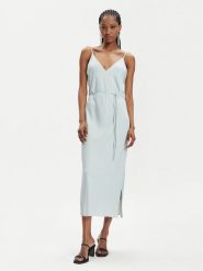 Calvin Klein Sukienka letnia K20K206776 Zielony Regular Fit. Zielone sukienki damskie Calvin Klein, bez wzorów, z syntetyku, bez ramiączek. Za 489.99 zł.