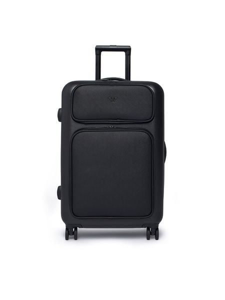 Emporio Armani Walizka średnia EM002547 AF13805 UC001 Czarny. Czarne walizki Emporio Armani, bez wzorów, z tworzywa sztucznego, średnie. Za 1,579.00 zł.