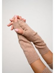 AUTHENTIC CASHMERE Kaszmirowe mankiety "Serre" w kolorze beżowym rozmiar: onesize. Brązowe rękawiczki damskie AUTHENTIC CASHMERE, bez wzorów, z kaszmiru. Za 144.58 zł.