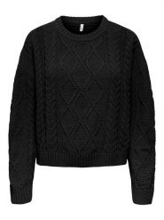 ONLY Sweter w kolorze czarnym rozmiar: M. Czarne swetry klasyczne damskie Only, m, ze splotem, bez kołnierzyka. Za 65.23 zł.