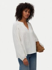 Vero Moda Bluzka Natali 10342739 Biały Regular Fit. Białe bluzki damskie Vero Moda, m, bez wzorów, z bawełny, bez kołnierzyka, bez ramiączek. Za 179.99 zł.