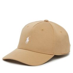 Czapka z daszkiem Polo Ralph Lauren. Brązowe czapki z daszkiem damskie Polo Ralph Lauren, bez wzorów. Za 259.99 zł.