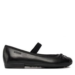 Baleriny Geox. Czarne baleriny dziewczęce Geox, bez wzorów, bez obcasa, bez zapięcia. Za 159.99 zł.