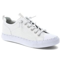Trampki damskie Big Star, tekstylna cholewka sznurowany fason klasyczna biała gumowa podeszwa minimalistyczny design, białe, TT274388. Białe trampki damskie Big Star, bez wzorów, z gumy, bez zapięcia. Za 149.00 zł.