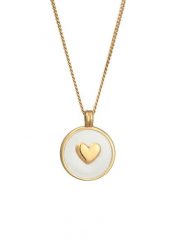 Elli Damski wisiorek moneta serce z emalią z pozłacanego srebra próby 925 Sterling Silver Naszyjniki 1 ct. Szare naszyjniki damskie Elli, pozłacane. Za 211.64 zł.
