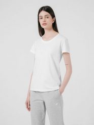 4F T-shirt damski XS. Czarne t-shirty damskie 4F, xs, bez wzorów, z bawełny, bez kołnierzyka. W wyprzedaży za 39.99 zł.