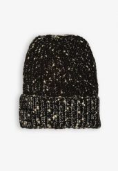 Czarna Czapka z Wiskozą Ozdobiona Pomponem z Prążkowanego Materiału Temizelle. Czarne czapki damskie Renee, bez wzorów, prążkowane. Za 24.99 zł.