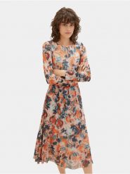 Tom Tailor Sukienka codzienna 1037927 Kolorowy Regular Fit. Sukienki damskie Tom Tailor, bez wzorów, z syntetyku, bez ramiączek. Za 329.99 zł.
