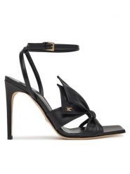 Elisabetta Franchi Sandały SA-25L-51E2 Czarny. Czarne sandały damskie Elisabetta Franchi, bez wzorów, ze skóry, bez obcasa, na szpilce, bez zapięcia. Za 1,379.00 zł.