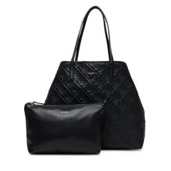 Torebka Guess. Czarne shopper bag Guess, z aplikacjami, bez dodatków. Za 549.99 zł.