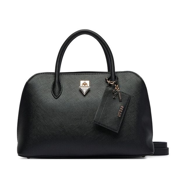Torebka Guess. Czarne kuferki damskie Guess, z aplikacjami, bez dodatków. Za 349.99 zł.