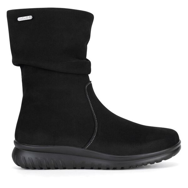 Botki Go Soft. Czarne botki damskie GO SOFT, bez obcasa, na płaskiej podeszwie, bez zapięcia. Za 229.99 zł.