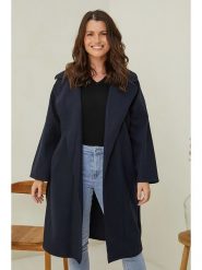 Curvy Lady Płaszcz przejściowy w kolorze granatowym rozmiar: 44/46. Niebieskie płaszcze damskie Curvy Lady, bez wzorów, bez kaptura. Za 158.10 zł.