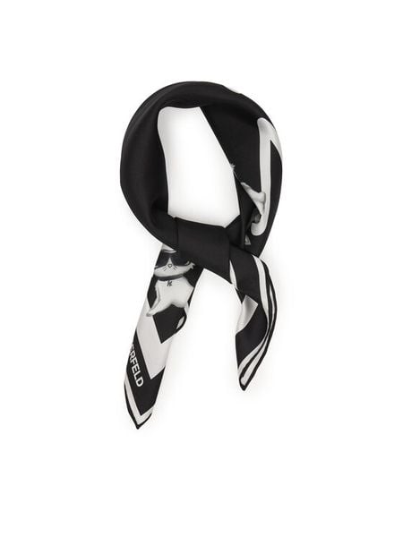 KARL LAGERFELD Chusta B1W33083 Czarny. Czarne chusty damskie KARL LAGERFELD, bez wzorów, z jedwabiu. Za 469.99 zł.