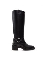 Stuart Weitzman Kozaki Jax SJ176 Czarny. Czarne kozaki damskie Stuart Weitzman, ze skóry, bez obcasa, na słupku, bez zapięcia. Za 4,059.00 zł.