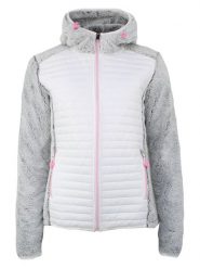 Peak Mountain Kurtka polarowa "Astone" w kolorze szaro-białym rozmiar: M. Białe kurtki damskie Peak Mountain, m, bez wzorów, z polaru, bez kaptura. Za 173.99 zł.