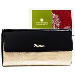 Portfel skórzany Peterson PTN LJ-415 czarny. Czarne portfele damskie Peterson, bez wzorów, ze skóry. Za 184.99 zł.