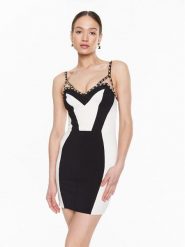 Elisabetta Franchi Sukienka koktajlowa AB-415-32E2-V490 Kolorowy Slim Fit. Sukienki damskie Elisabetta Franchi, bez wzorów, z syntetyku, wizytowe, bez ramiączek. Za 3,499.00 zł.
