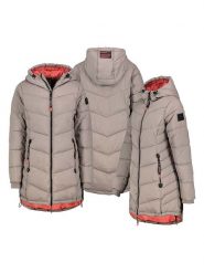 Sublevel Płaszcz pikowany w kolorze szarobrązowym rozmiar: XL. Brązowe płaszcze damskie Sublevel, xl, bez wzorów, bez kaptura. Za 241.56 zł.