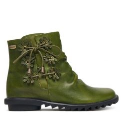Botki Laura Vita. Zielone botki damskie LAURA VITA, bez obcasa, na płaskiej podeszwie, bez zapięcia. Za 559.99 zł.