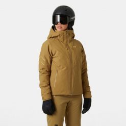 Damska kurtka narciarska Helly Hansen Alphelia Infinity. Brązowe kurtki damskie Helly Hansen, na zimę, bez wzorów, bez kaptura. W wyprzedaży za 2,381.00 zł.