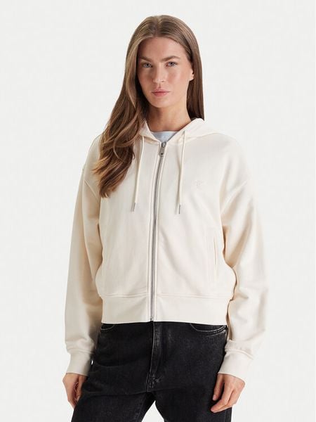 Calvin Klein Jeans Bluza Monogram LV047F208G Beżowy Relaxed Fit. Brązowe bluzy damskie Calvin Klein Jeans, xs, bez wzorów, z bawełny, bez kaptura. Za 277.99 zł.