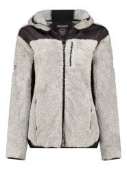 Geographical Norway Kurtka polarowa "Telodia" w kolorze szarym rozmiar: M. Szare kurtki damskie Geographical Norway, m, bez wzorów, z polaru, bez kaptura. Za 148.61 zł.